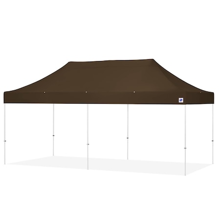 E-Z Up TAA Compliant Eclipse Shelter, 10' W x 20' L, White Steel Frame, Coyote Brown Vented Top EC3STL20KFWHTVMCCB